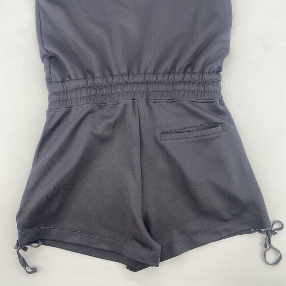 BLANC NOIR Side Medium Lace Up Romper Sleeveless Charcoal Gray Modal - Picture 16 of 16